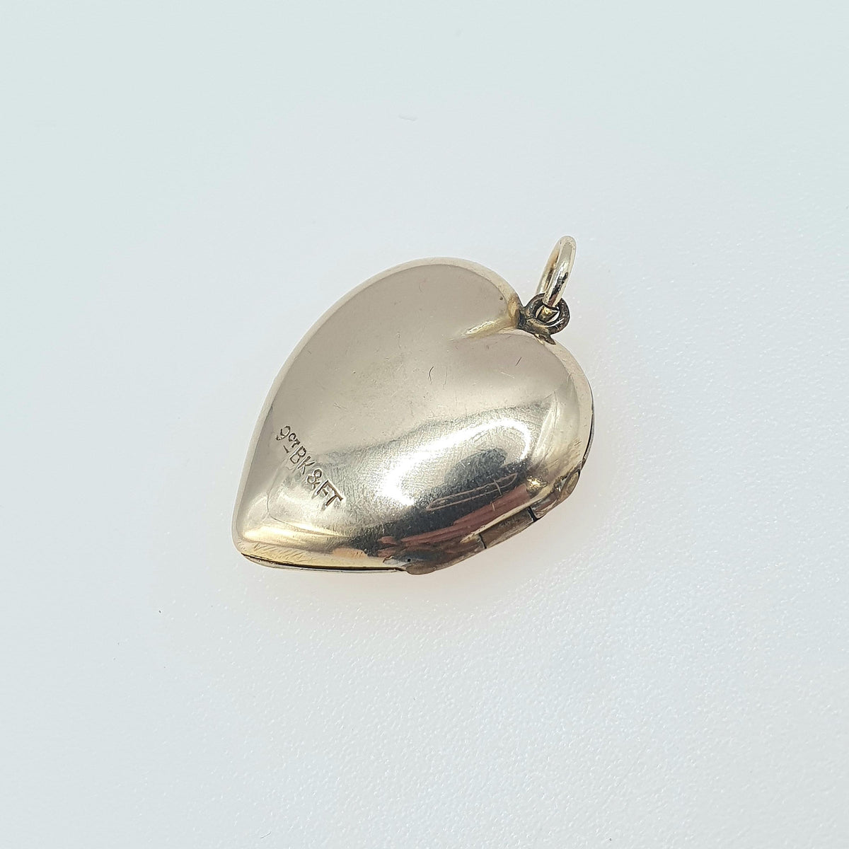 Antique 9ct Gold Heart Locket 9k 9kt Back and Front Hand Engraved Necklace Keepsake Love Vintage Jewelry Womens Jewellery