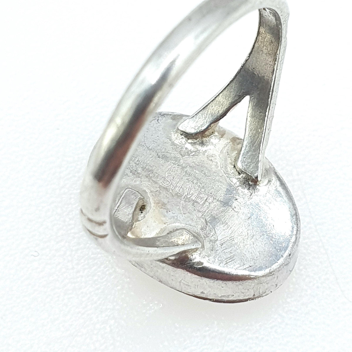 Antique Solid Silver Blue John Ring Signet Oval Cut Cabochon Genuine Womens Rare Fluorite Gemstone Mens Jewelry Jewellery UK I.5 US 4.5
