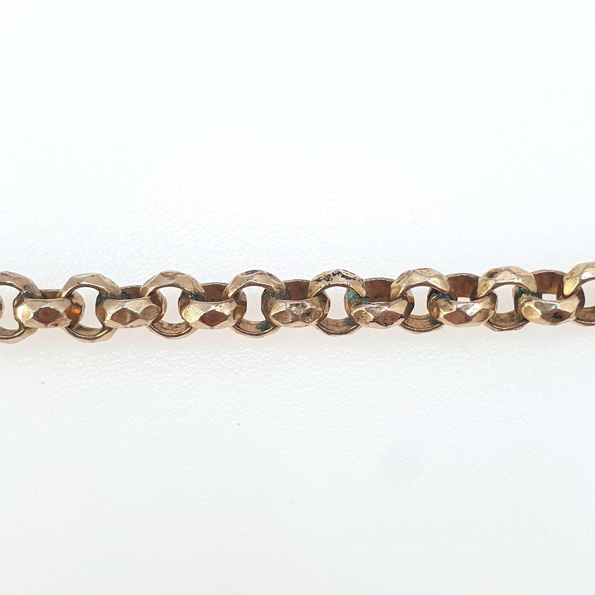 Antique Victorian Rolled Gold Belcher Chain Necklace 41cm 16.1" 20.04g Rose Gold Filled Faceted Rolo Round 1800s Vintage Jewelry Jewellery