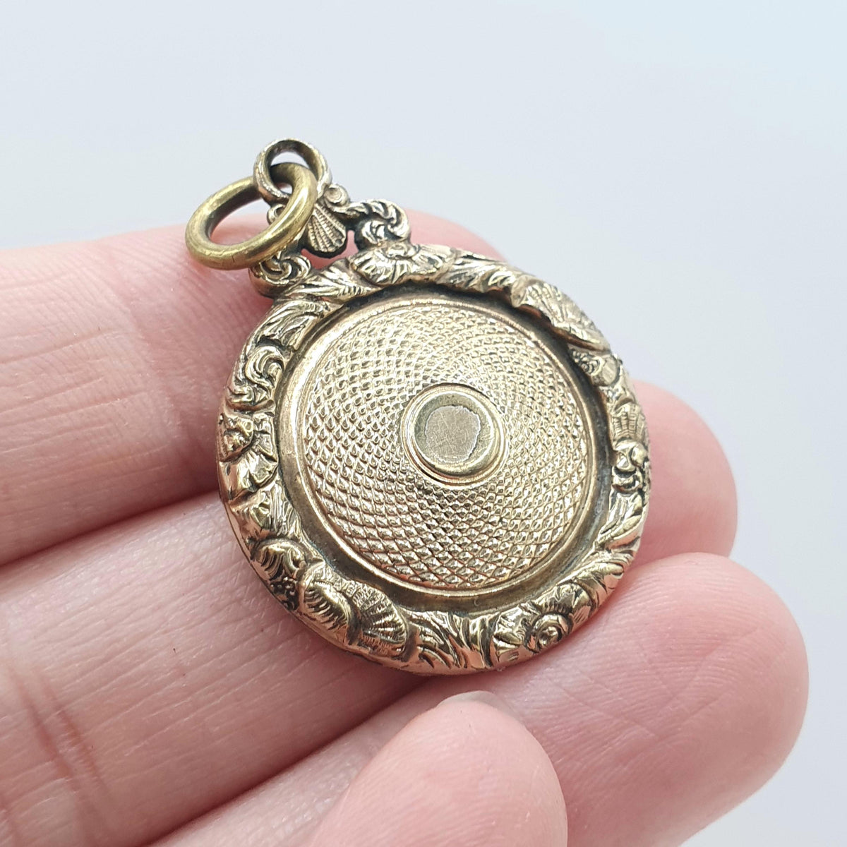 Antique Rolled Gold Mourning Locket Pendant Braided Hair Chased Border Gold Filled Keepsake Womens Jewelry Jewellery