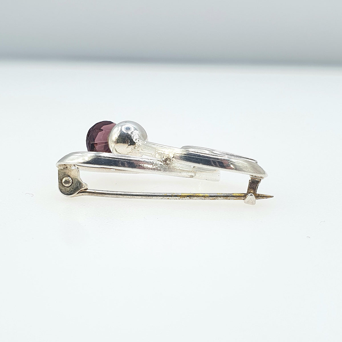 Antique CHARLES HORNER Sterling Silver Amethyst Paste Thistle Brooch Art Nouveau Design Vintage Womens Jewellery Jewelry