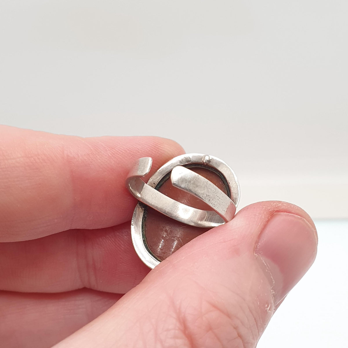 Antique Victorian Solid Silver Cameo Ring Hand Engraved and Carved High Relief Genuine Shell Vintage 1800s Womens Signet Jewelry