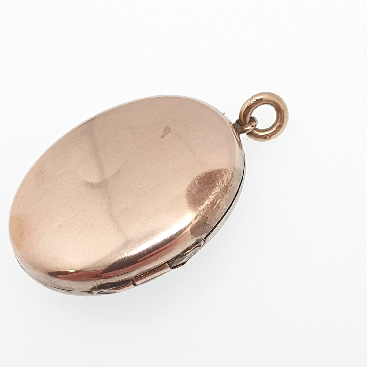 Antique 9ct Gold Ruby Paste Locket Seed Pearl 9k Back & Front Victorian Oval Pendant Picture Photo Vintage Jewelry Jewellery