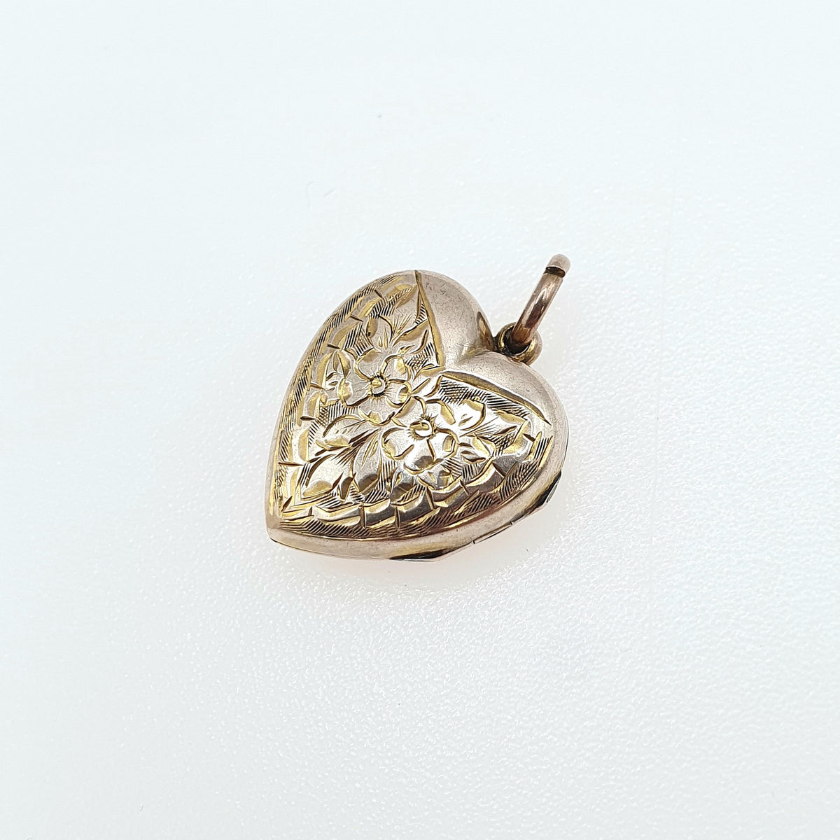 Antique Victorian 9ct Gold Heart Locket 9k Back and Front Hand Engraved Pendant Love Necklace Vintage Jewelry Jewellery Womens Mens