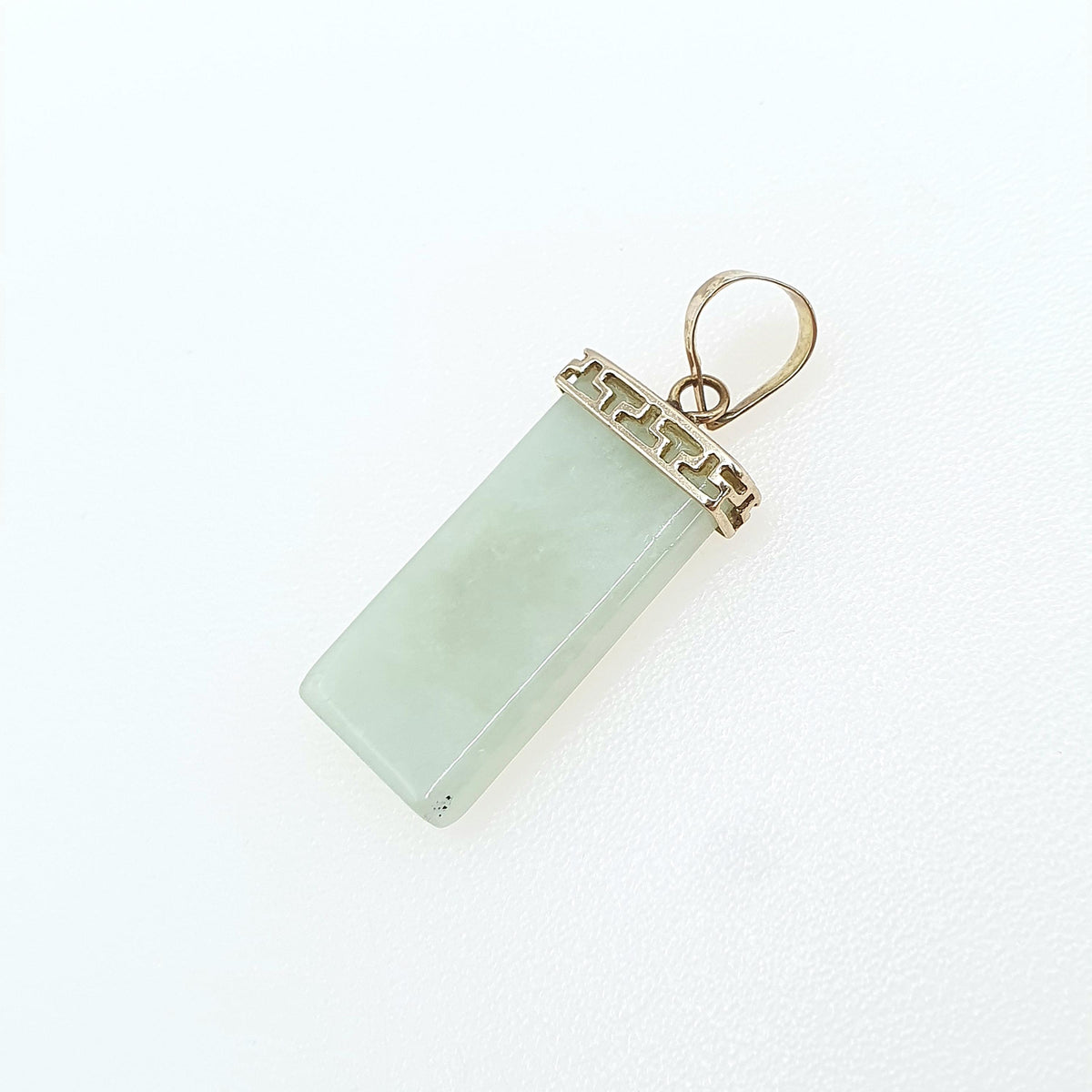 Vintage 9ct Gold Chinese Jade Pendant Necklace Green Jadeite Solid 9k 9kt Good Luck Fortune Charm Women Jewelry Jewellery Men’s Unisex