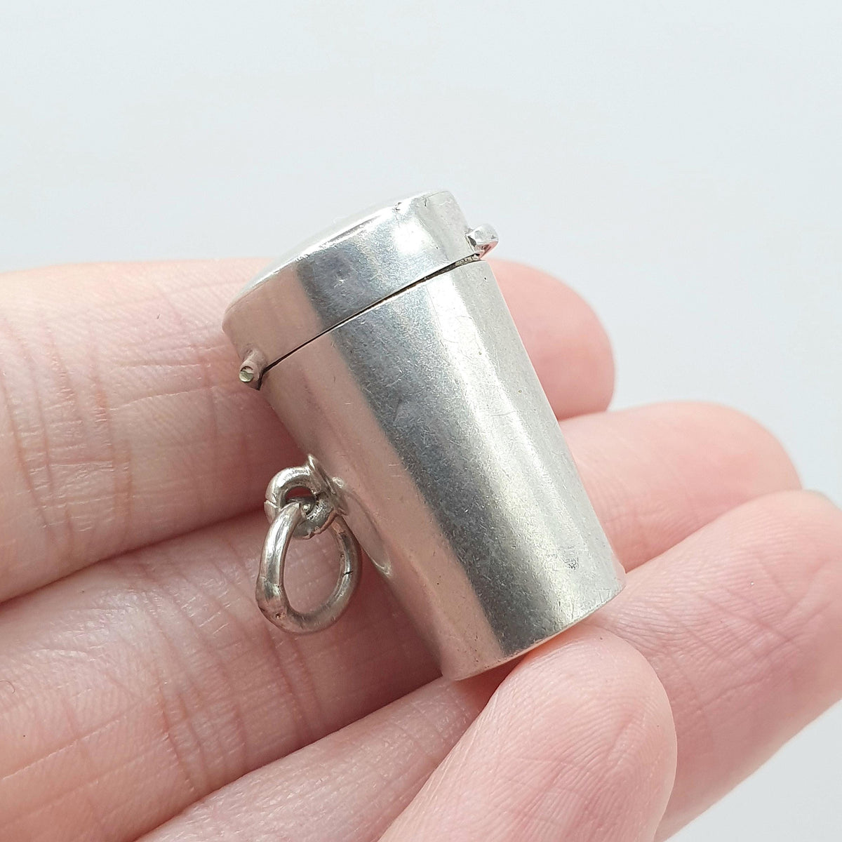Antique Sterling Silver Cheroot Case Holder Pendant Fob Necklace Cylinder Holder 1903 Hallmark Smoking Vintage Unisex Jewellery Jewelry