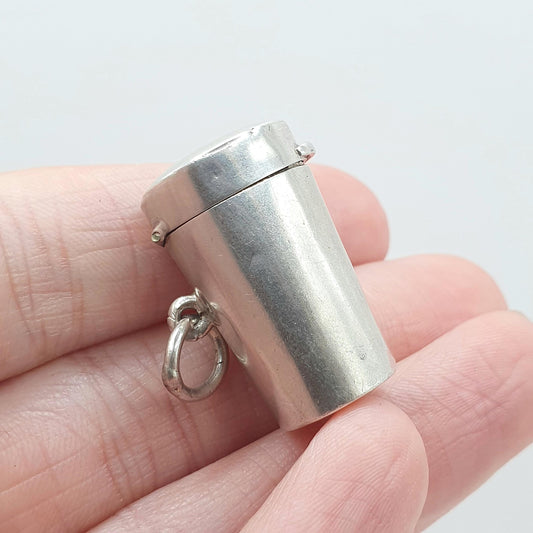 Antique Sterling Silver Cheroot Case Holder Pendant Fob Necklace Cylinder Holder 1903 Hallmark Smoking Vintage Unisex Jewellery Jewelry