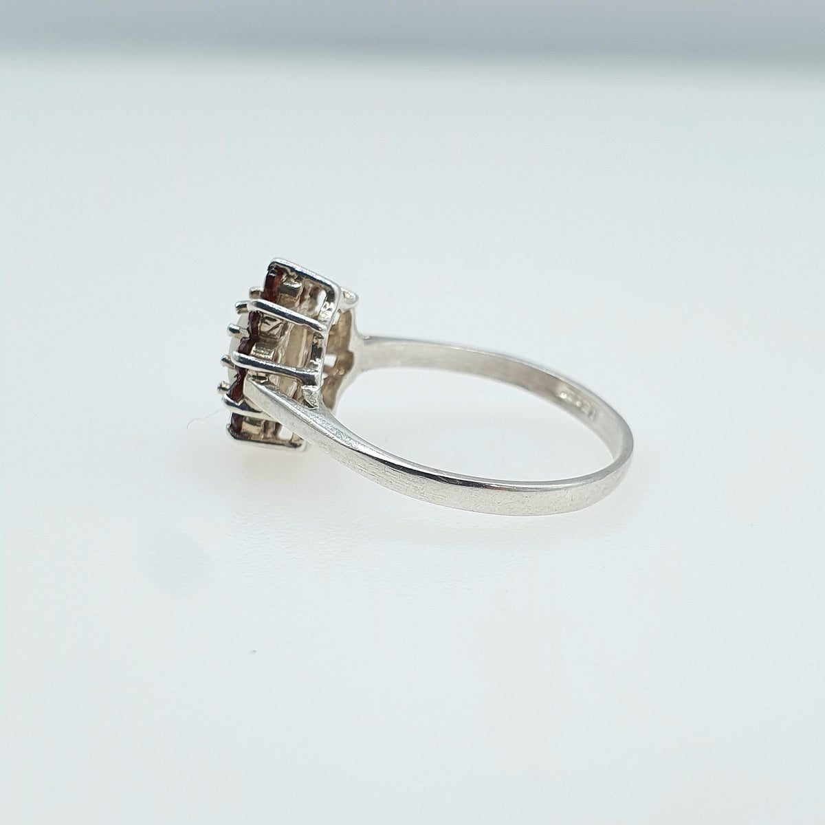 Vintage Sterling Silver Garnet & Opal Ring Cluster Halo Genuine Gemstone Womens Girls Jewelry Jewellery UK L US 5.75