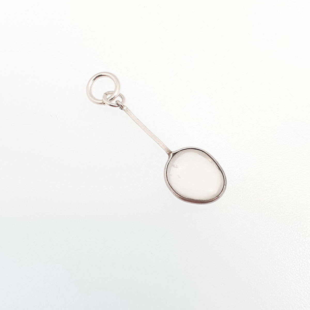 Antique Moonstone Necklace Solid Silver Pendant Drop Hanging Oval Cut Gemstone Adularescence Vintage Jewelry Jewellery