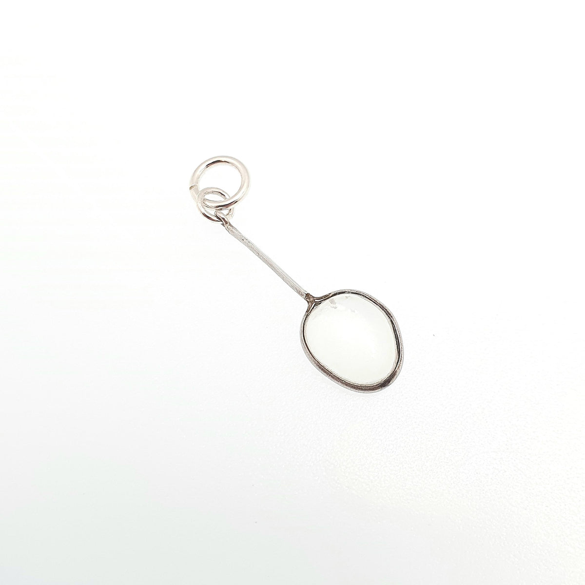 Antique Moonstone Necklace Solid Silver Pendant Drop Hanging Oval Cut Gemstone Adularescence Vintage Jewelry Jewellery