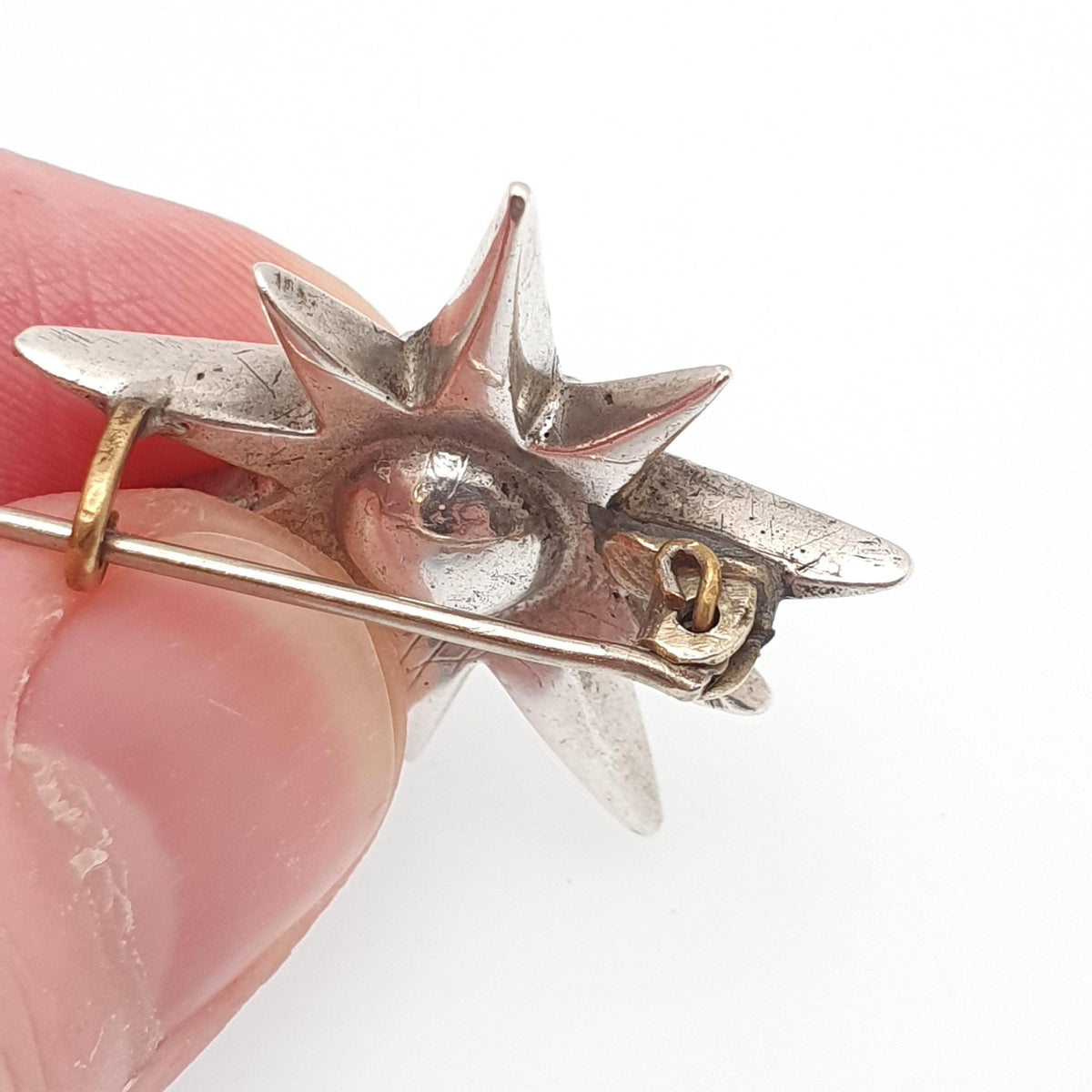 Antique Solid Silver Diamond Paste Star Brooch Victorian Sparkly Pin Celestial Jewelry Jewellery Vintage Starry Night