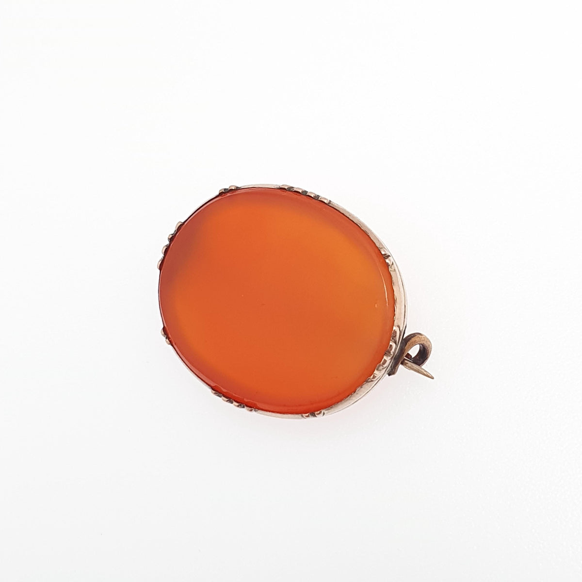 Antique 9ct Gold Carnelian Brooch Victorian Pin Solid 9k 9kt Frame Orange Quartz Gemstone 1800s Womens Jewellery Jewelry