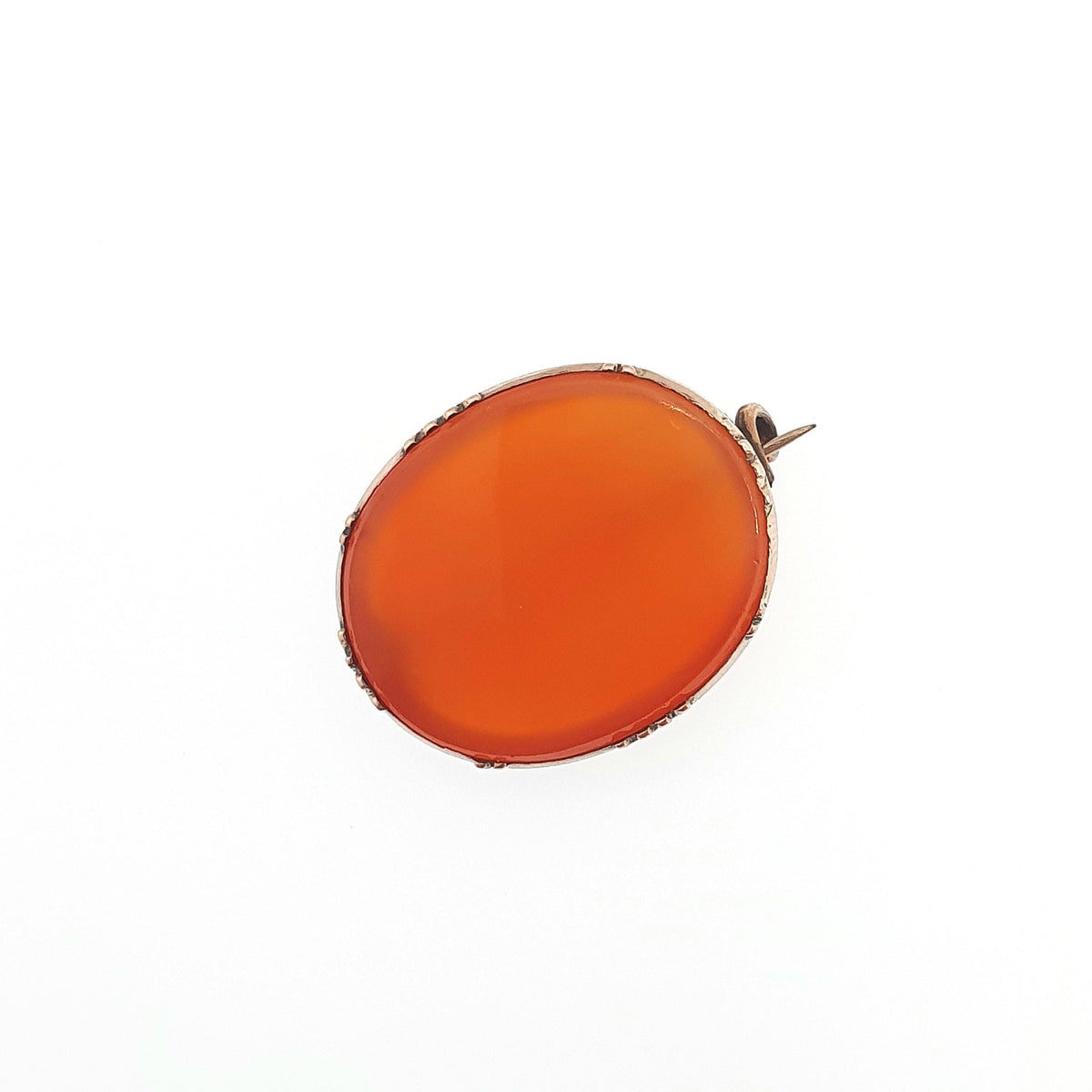 Antique 9ct Gold Carnelian Brooch Victorian Pin Solid 9k 9kt Frame Orange Quartz Gemstone 1800s Womens Jewellery Jewelry