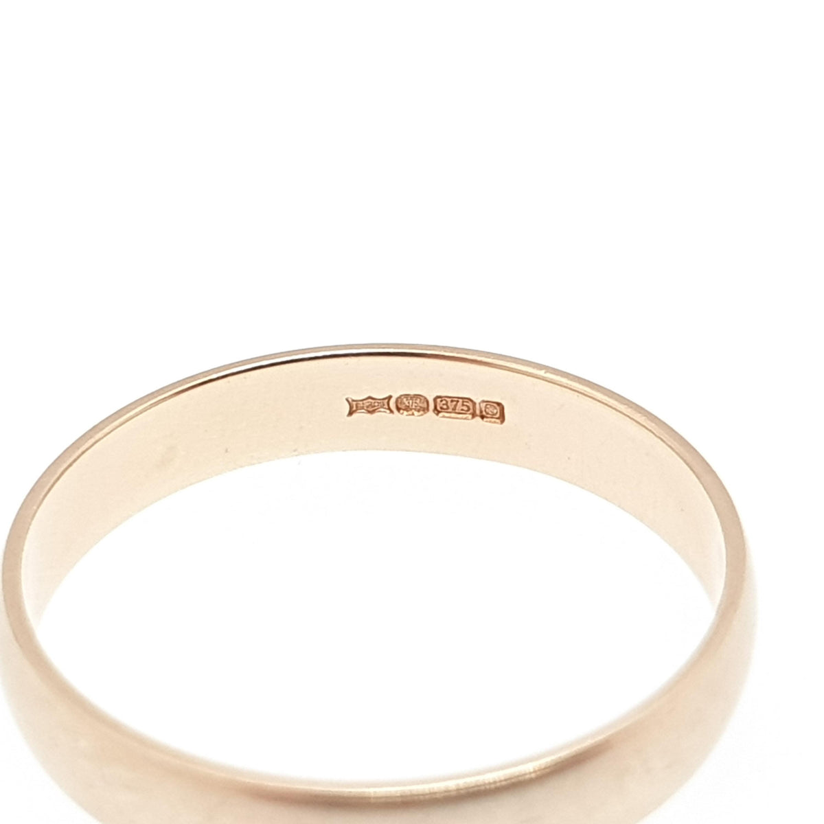 Vintage 9ct 9kt Gold Band Ring Wedding Plain Smooth Hallmarked Solid 375 9k Stacking Stacker Gift Yellow Mens Womens Fine Jewelry Jewellery