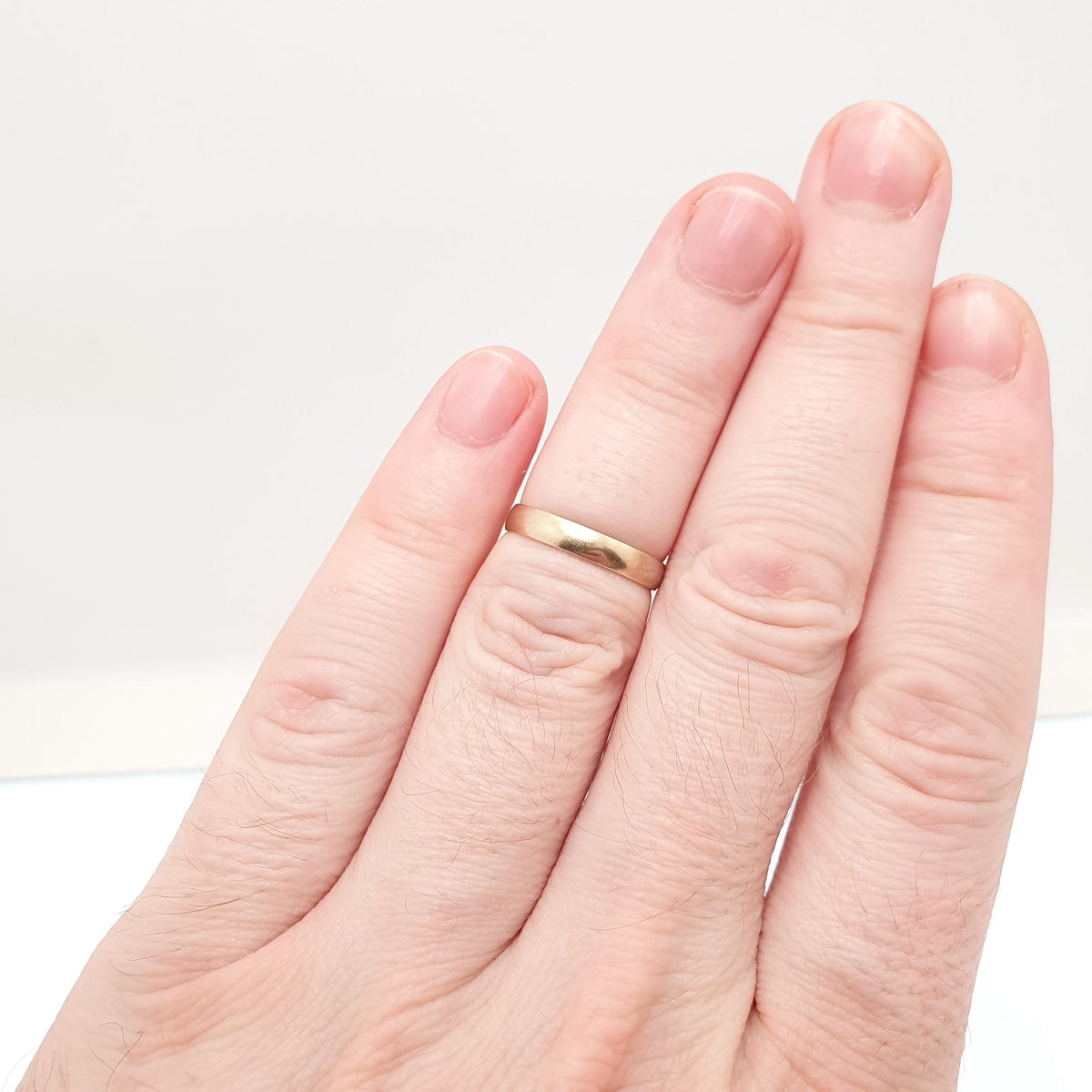 Vintage 9ct 9kt Gold Band Ring Wedding Plain Smooth Hallmarked Solid 375 9k Stacking Stacker Gift Yellow Mens Womens Fine Jewelry Jewellery