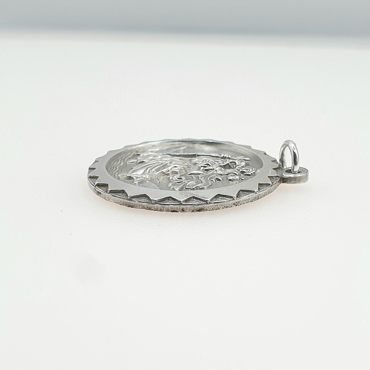 Vintage Sterling Silver GEORG JENSEN St Christopher Pendant Double Sided Necklace Car Plane Boat Retro Women’s Jewellery Jewelry