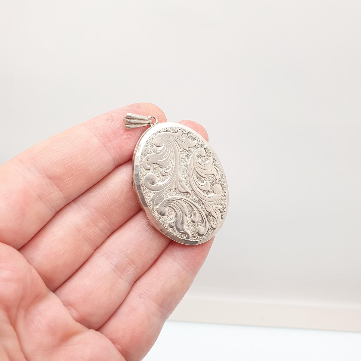 Vintage GEORG JENSEN Sterling Silver Locket Very Large Big 1969 Hallmark Engraved Necklace Pendant Picture Photo Womens Jewelry Jewellery
