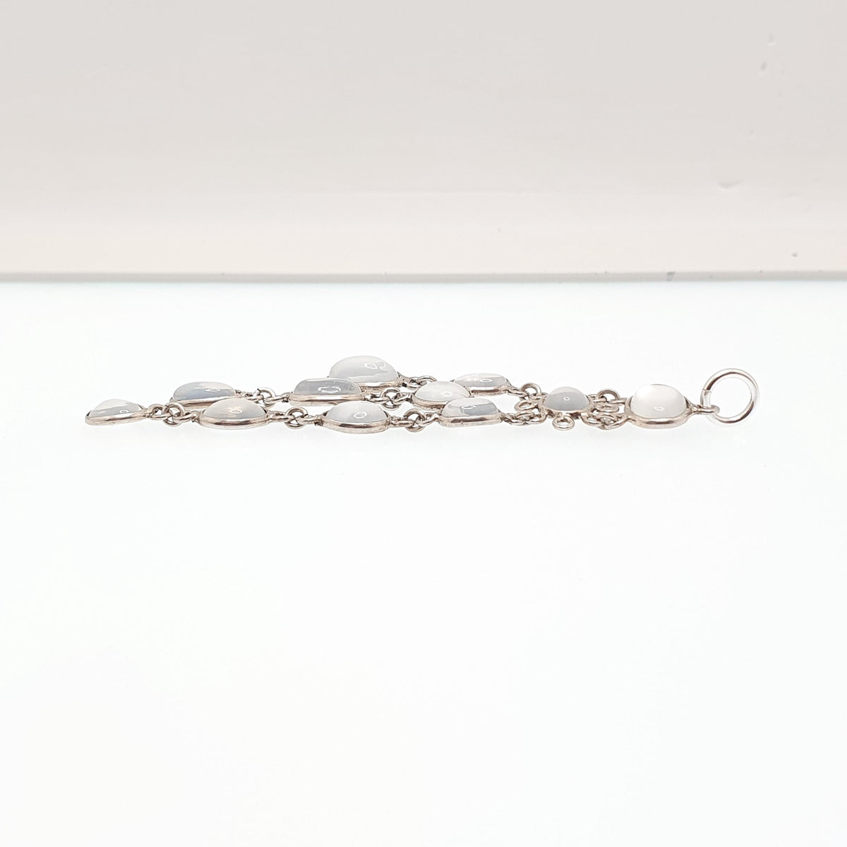 Antique Moonstone Solid Silver Necklace Pendant Tassel Hanging Drop Cabochon Cut Gemstone Adularescence Jewelry Jewellery