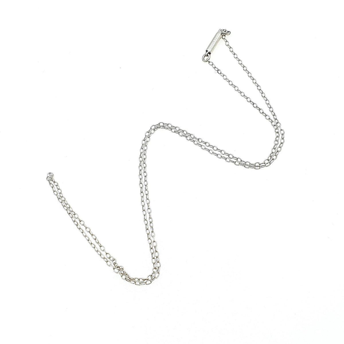 Antique Solid Silver Cable Link Chain Necklace Victorian Trace Links Barrel Clasp 46cm 18.1” 1.73g Jewelry Jewellery Womens Unisex
