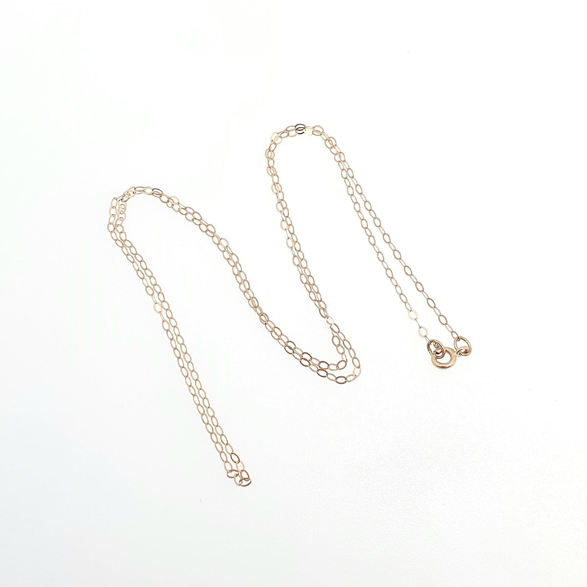 Vintage 9ct Gold Cable Link Chain Necklace Fine Trace Link Oval Solid 9k 9kt 0.39g 40cm Jewelry Jewellery