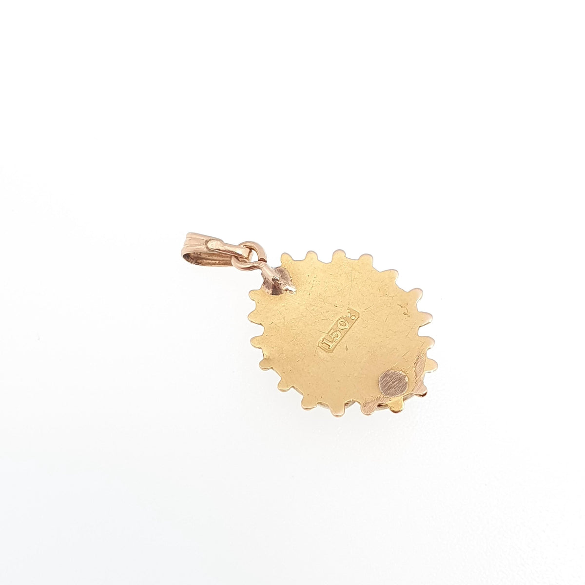 Antique Victorian 15ct Gold Diamond Pendant Star Centre Solid 625 15k Etruscan Necklace Yellow Vintage Jewelry Womens Jewellery