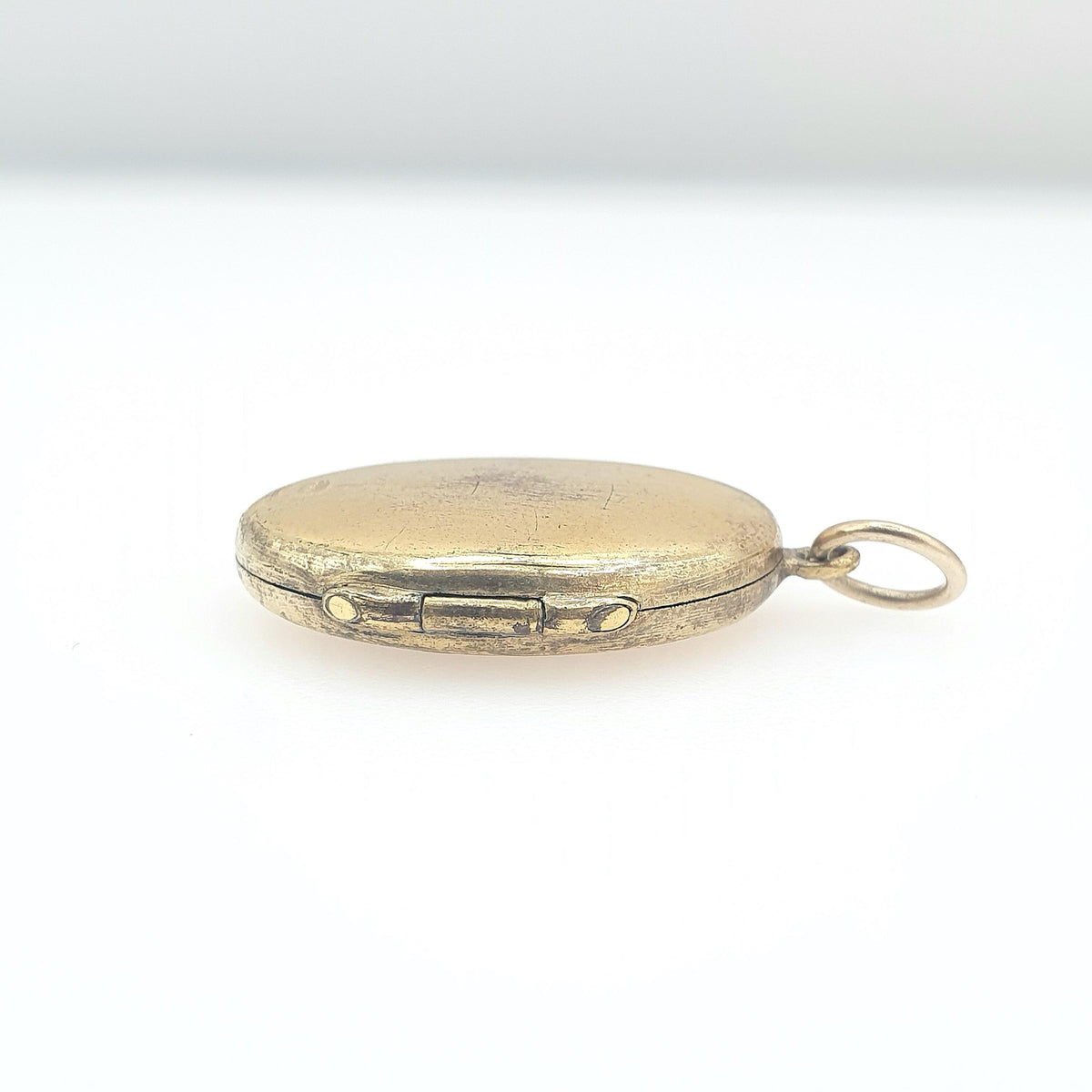 Antique Victorian Rolled Gold Locket Oval Yellow Gold Filled Hand Engraved Leaf Pattern Vintage Womens Ladies Jewellery Jewelry