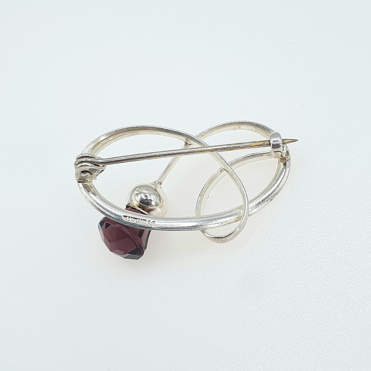 Antique CHARLES HORNER Sterling Silver Amethyst Paste Thistle Brooch Art Nouveau Design Vintage Womens Jewellery Jewelry