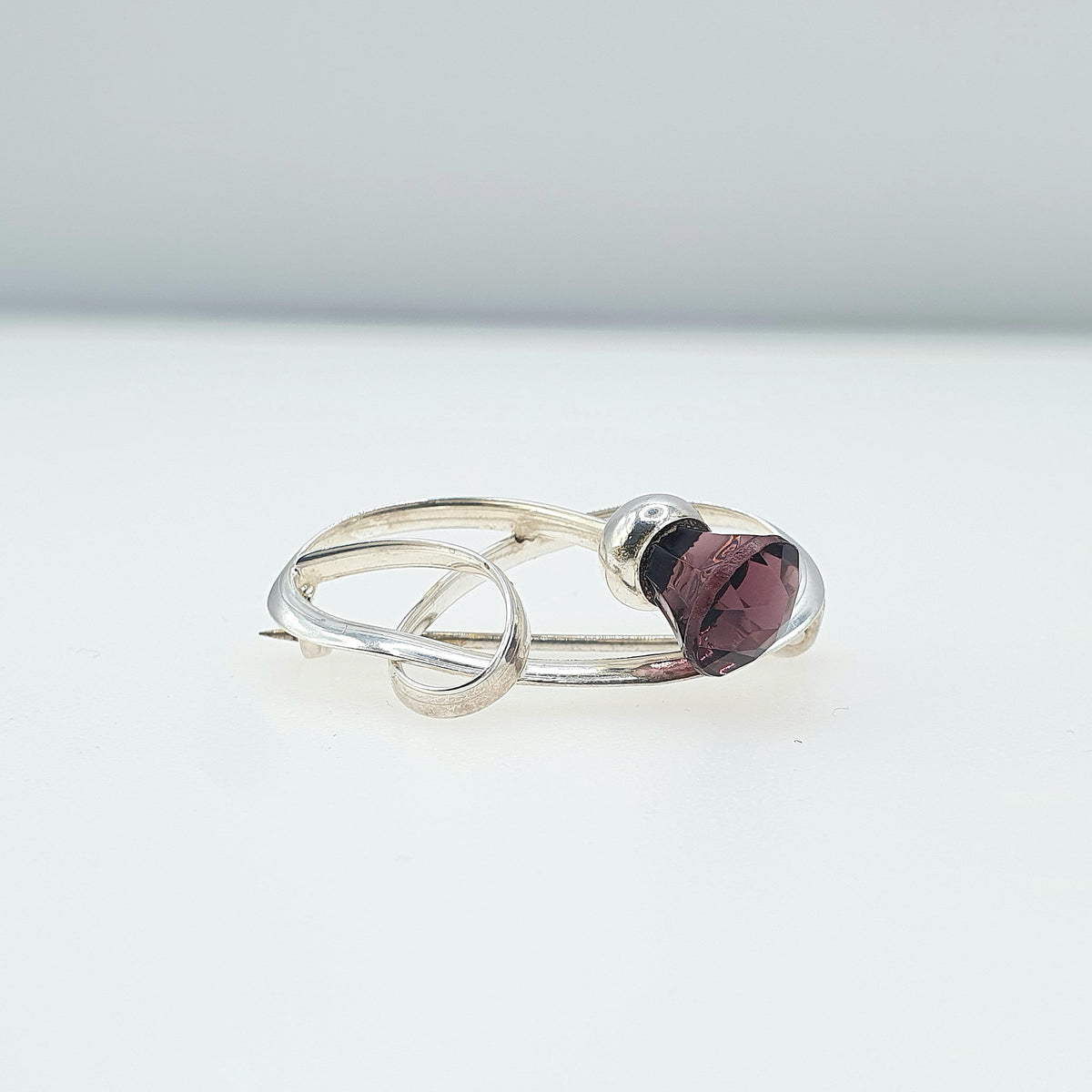 Antique CHARLES HORNER Sterling Silver Amethyst Paste Thistle Brooch Art Nouveau Design Vintage Womens Jewellery Jewelry