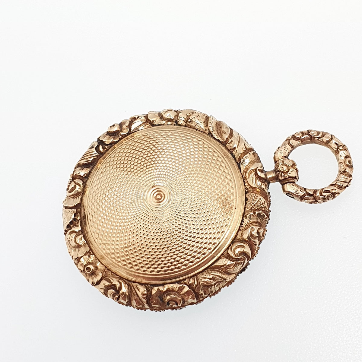 Antique 14k Gold Seed Pearl Locket Victorian Chased Solid 14kt 585 Round Circle Pocket Watch Style Yellow Vintage Jewelry Jewellery