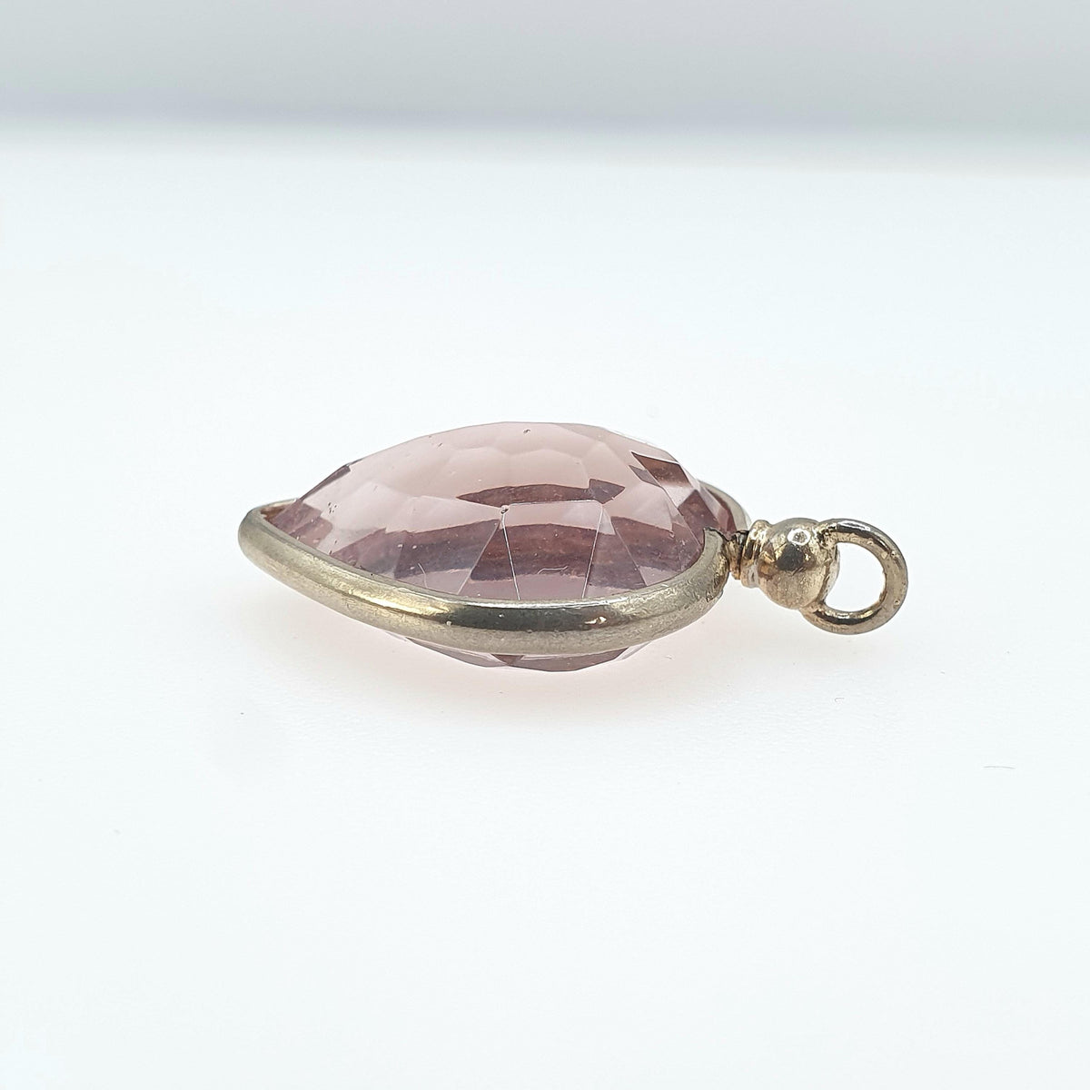 Antique Victorian Amethyst Paste Heart Pendant Necklace Charm Lilac Gemstone Love Romantic Womens Jewelry Vintage Jewellery