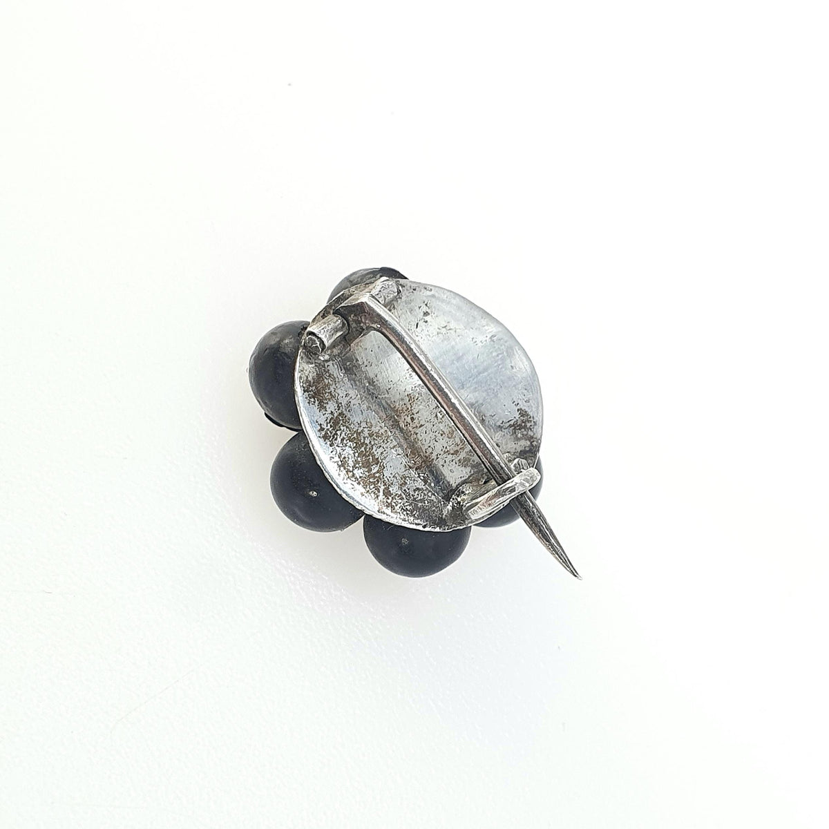 Antique Victorian Solid Silver Seed Berry Brooch Dried Flower Cluster Shape Natural 1800s Womens Pin Jewelry Vintage Jewellery
