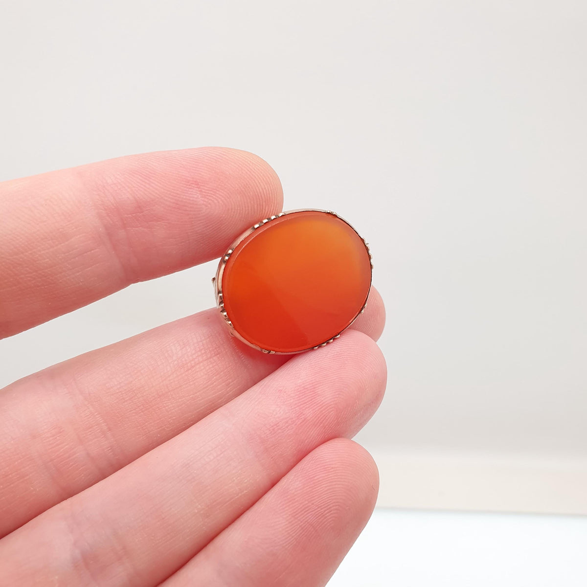 Antique 9ct Gold Carnelian Brooch Victorian Pin Solid 9k 9kt Frame Orange Quartz Gemstone 1800s Womens Jewellery Jewelry