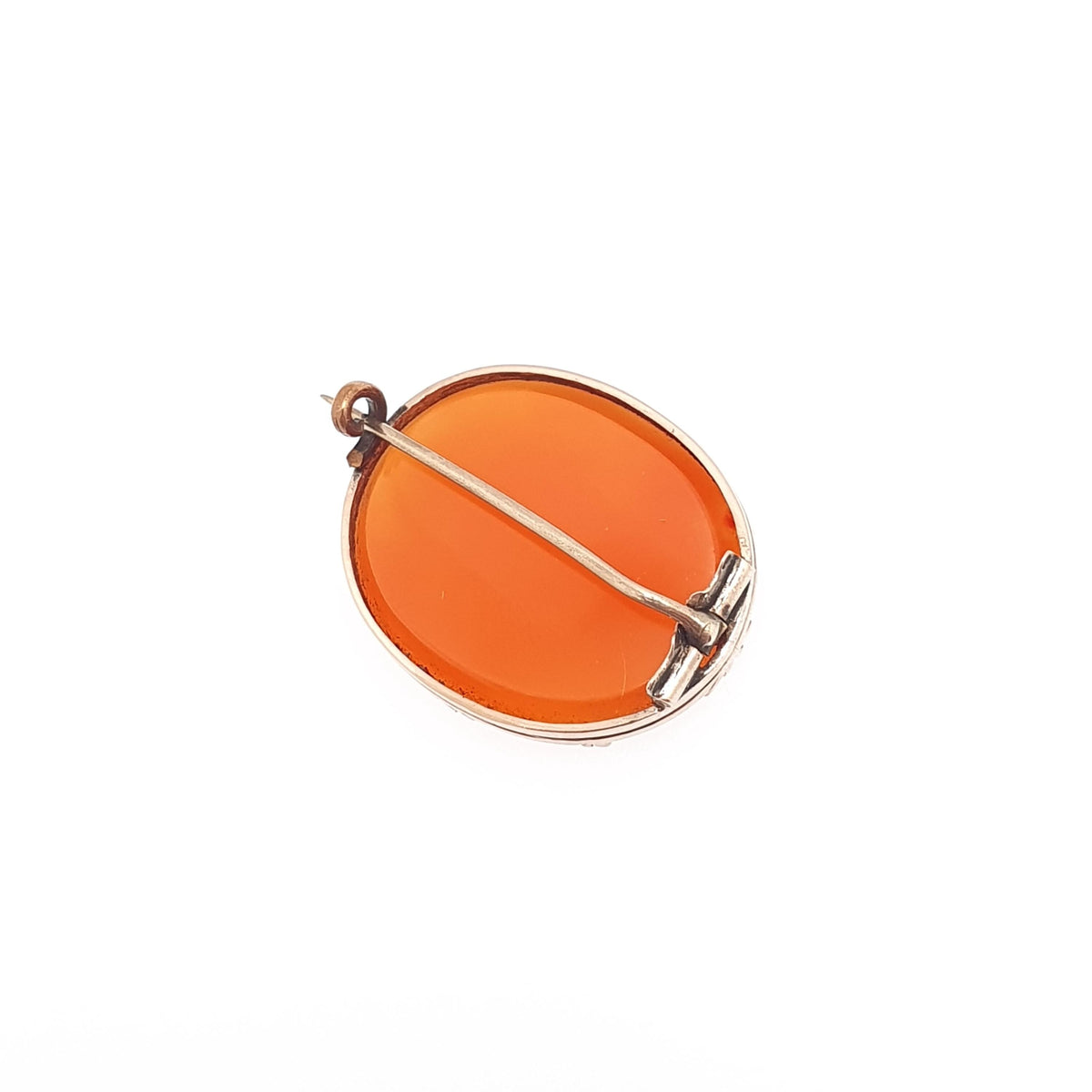 Antique 9ct Gold Carnelian Brooch Victorian Pin Solid 9k 9kt Frame Orange Quartz Gemstone 1800s Womens Jewellery Jewelry