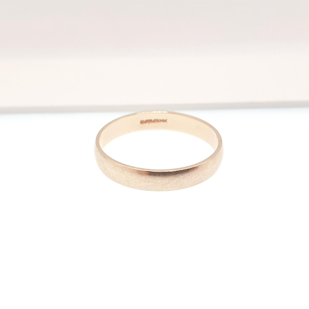 Vintage 9ct 9kt Gold Band Ring Wedding Plain Smooth Hallmarked Solid 375 9k Stacking Stacker Gift Yellow Mens Womens Fine Jewelry Jewellery