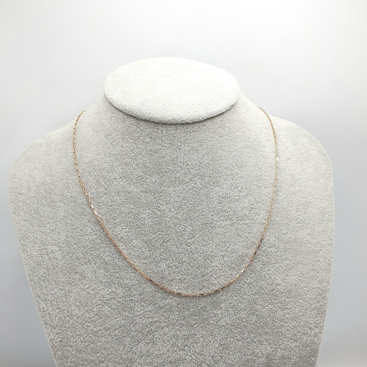 Vintage 9k 9ct Gold Chain Necklace Rectangular Box Link Long 46cm 18.1" 1.99g Solid 375 Yellow Womens Mens Jewellery Jewelry