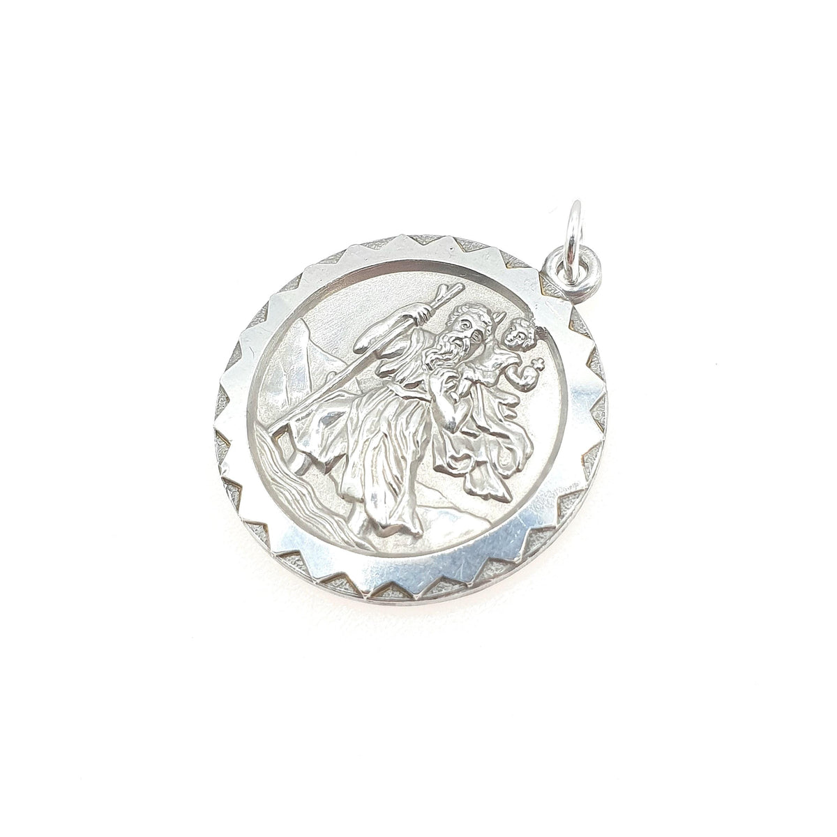 Vintage Sterling Silver GEORG JENSEN St Christopher Pendant Double Sided Necklace Car Plane Boat Retro Women’s Jewellery Jewelry