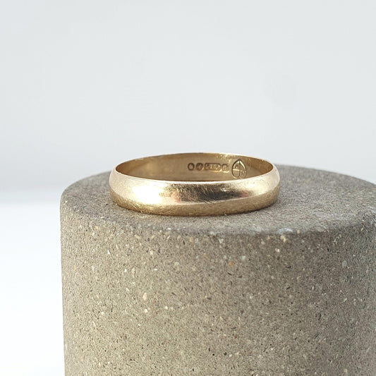 Vintage 9ct Gold Wedding Band Ring Solid 9k 9kt Stacking Stacker Yellow 375 Mens Womens Jewelry Jewellery UK N.5 or US 7