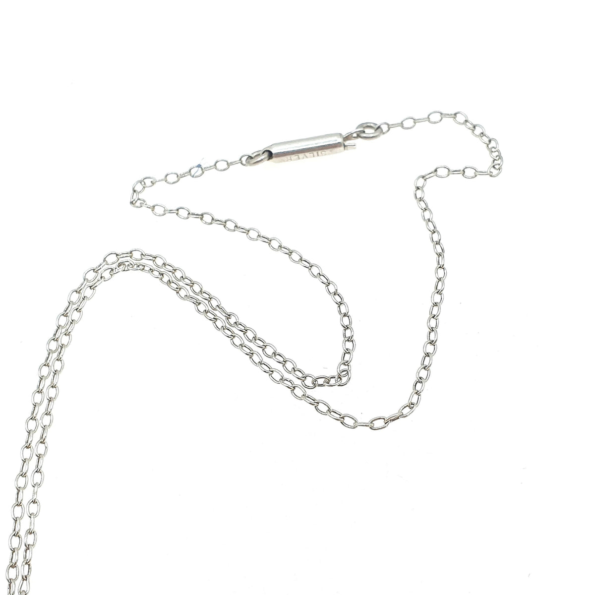 Antique Solid Silver Cable Link Chain Necklace Victorian Trace Links Barrel Clasp 46cm 18.1” 1.73g Jewelry Jewellery Womens Unisex
