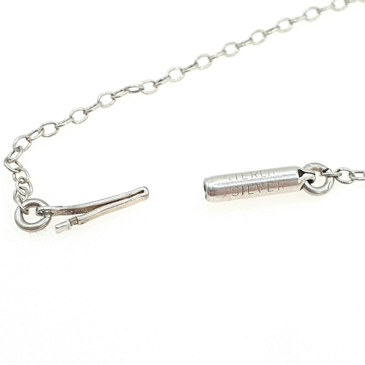 Antique Solid Silver Cable Link Chain Necklace Victorian Trace Links Barrel Clasp 46cm 18.1” 1.73g Jewelry Jewellery Womens Unisex