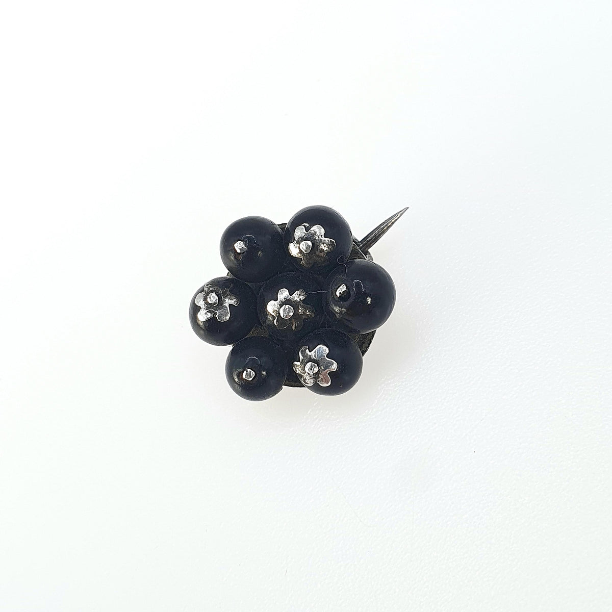 Antique Victorian Solid Silver Seed Berry Brooch Dried Flower Cluster Shape Natural 1800s Womens Pin Jewelry Vintage Jewellery