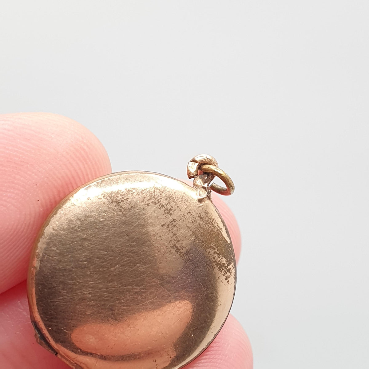 Antique Rolled Gold Locket Seed Pearl Star Set Necklace Pendant Star Rose Gold Filled Round Circle Vintage Jewellery Jewelry