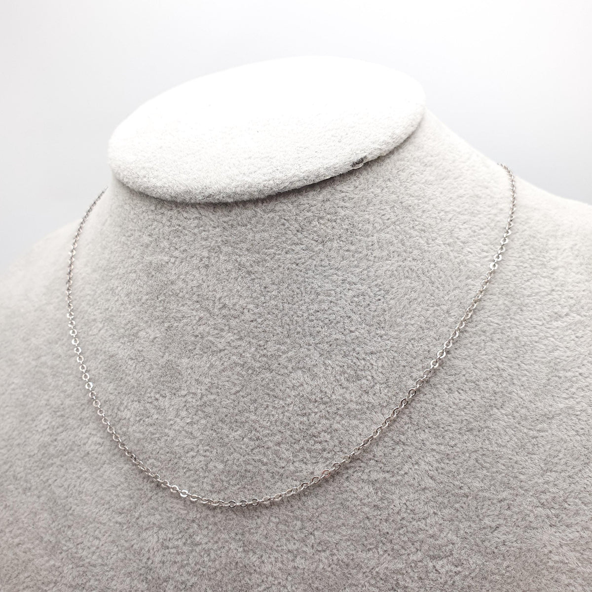 Antique Solid Silver Cable Link Chain Necklace Barrel Clasp Oval Trace Links Womens Vintage Retro Jewelry Jewellery Unisex 40cm 1.92g
