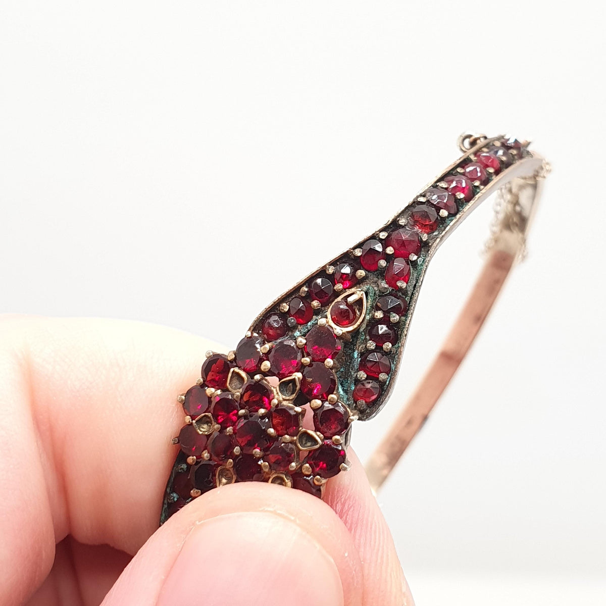 Antique Bohemian Garnet Snap Bangle Rolled Gold Filled Snap Bracelet Victorian Unique Fine Estate Womens Vintage Jewelry Jewellery