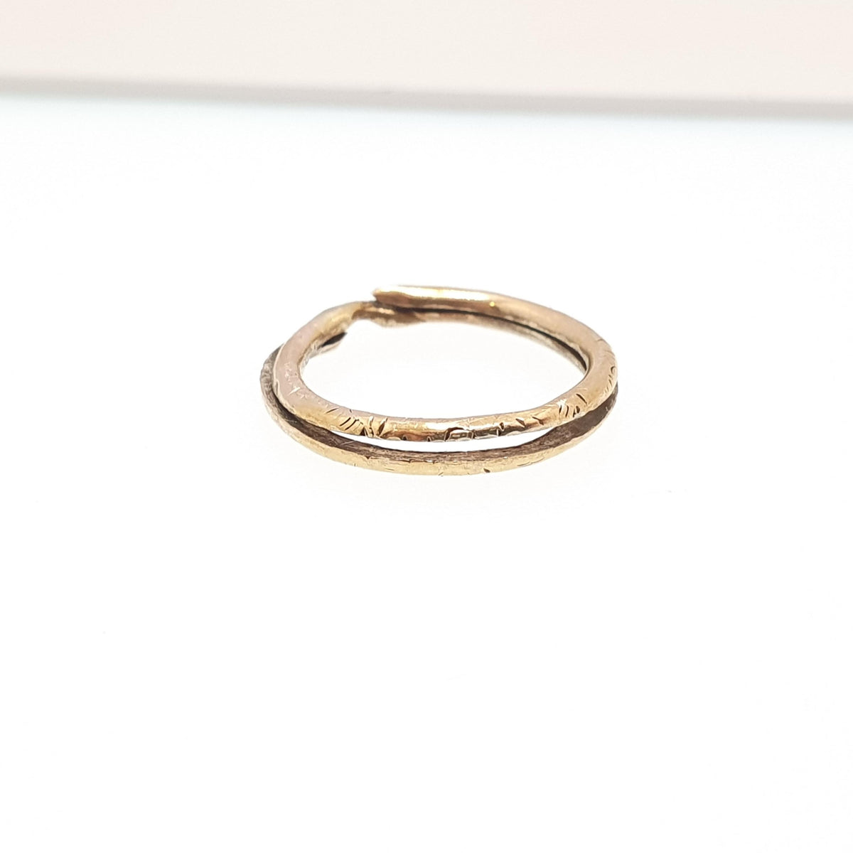 Antique Georgian 9k 9ct Gold Split Ring Genuine 1800s Solid 375 Chased Yellow Jump Open Jewellery Findings Upcycle Women
