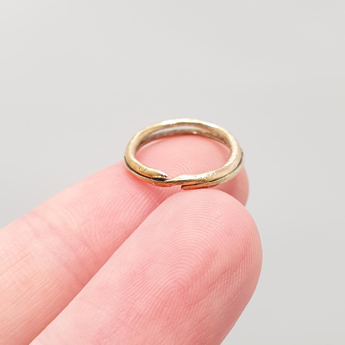 Antique Georgian 9k 9ct Gold Split Ring Genuine 1800s Solid 375 Chased Yellow Jump Open Jewellery Findings Upcycle Women
