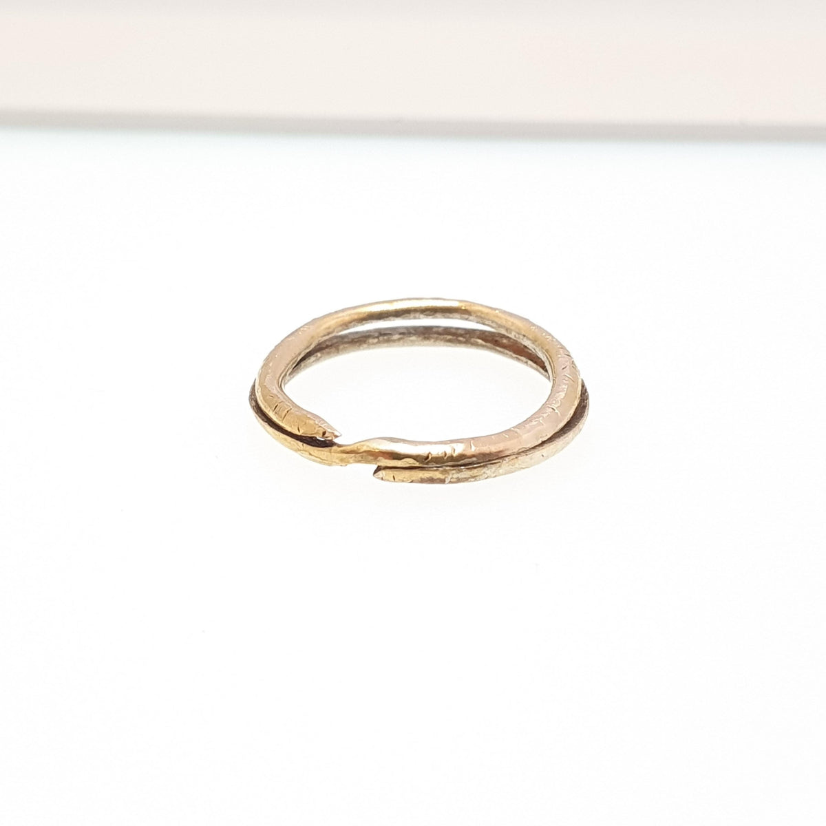 Antique Georgian 9k 9ct Gold Split Ring Genuine 1800s Solid 375 Chased Yellow Jump Open Jewellery Findings Upcycle Women