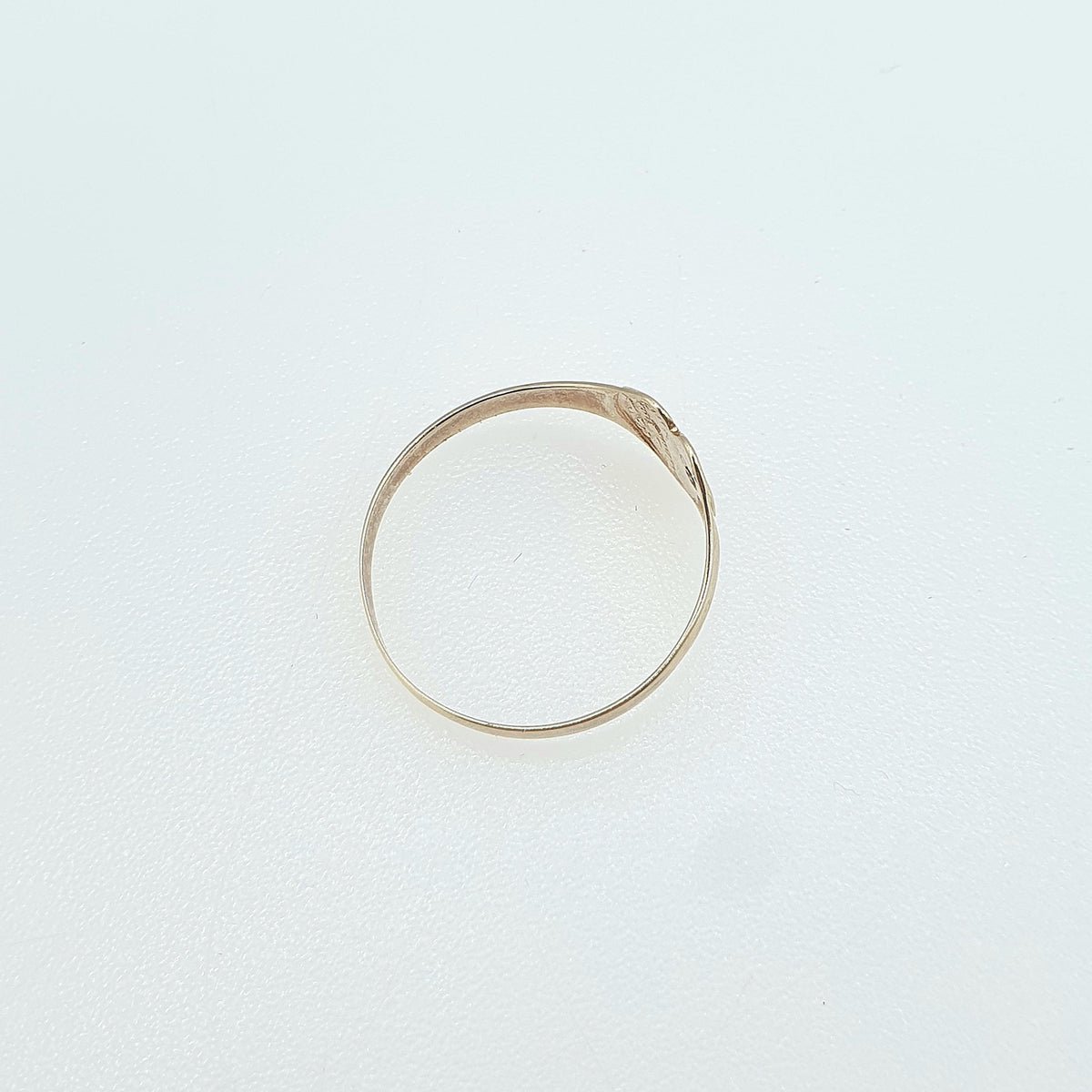 Vintage 9ct Gold Diamond Heart Ring Signet Genuine Natural Gemstone Solid 9k UK O US 7.25 Retro Love Gift Romantic Womens Jewelry Jewellery