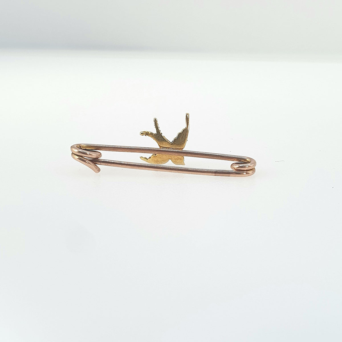 Antique Victorian 9ct Gold Seed Pearl Bird Brooch Swift Swallow Solid 9k 9kt Safety Pin Womens Vintage Jewelry Jewellery