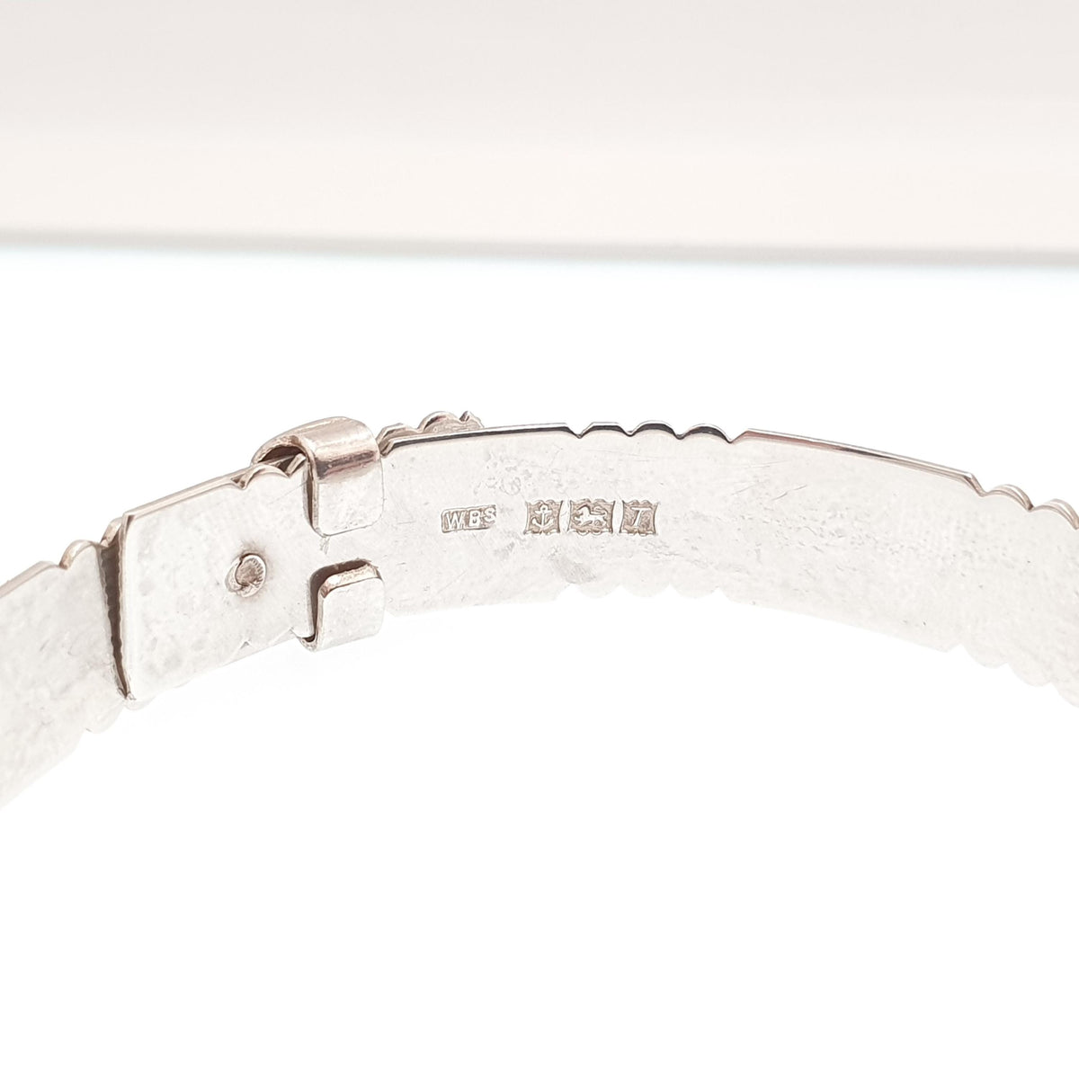 Vintage Sterling Silver Belt Buckle Bracelet Bangle Engine Turned 1968 Hallmark 8.73g Solid 925 Retractable Jewelry Jewellery