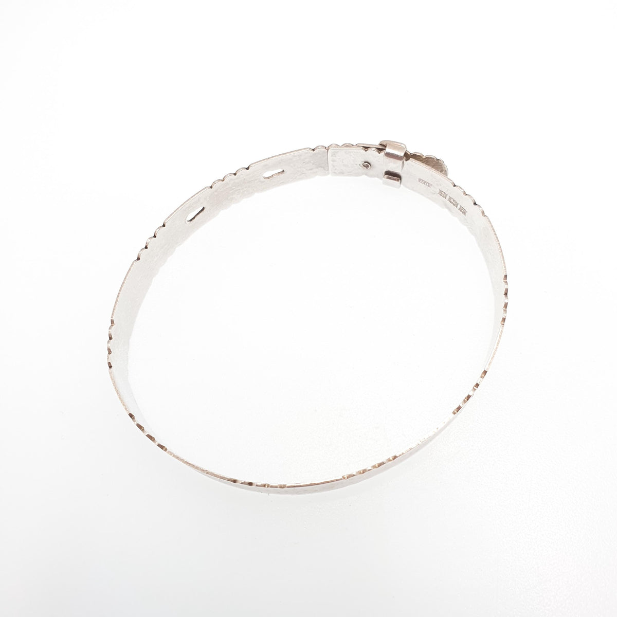 Vintage Sterling Silver Belt Buckle Bracelet Bangle Engine Turned 1968 Hallmark 8.73g Solid 925 Retractable Jewelry Jewellery
